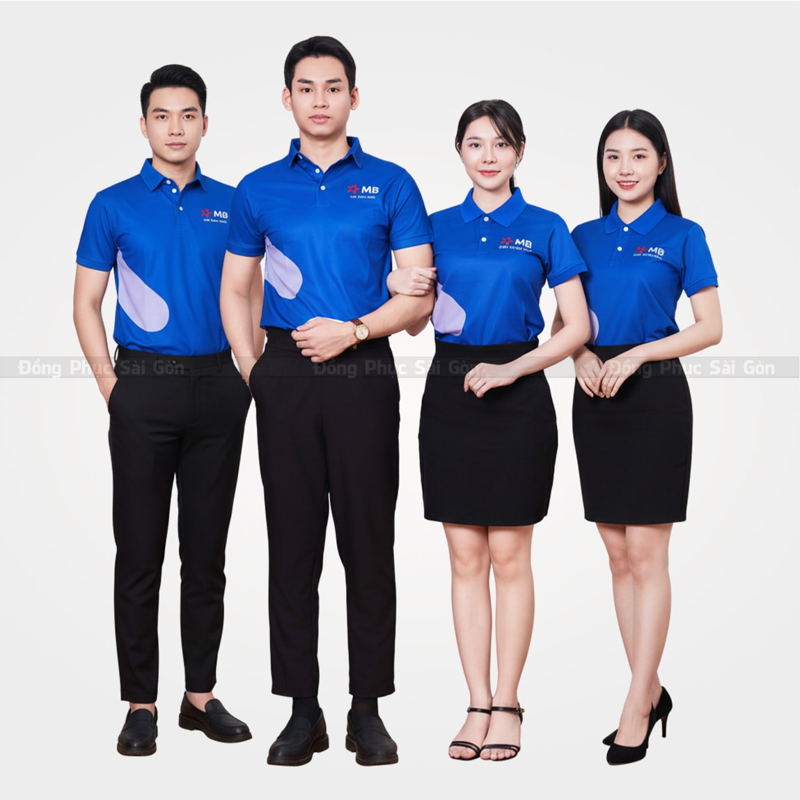 Áo polo đồng phục doanh nghiệp MB Bank màu xanh