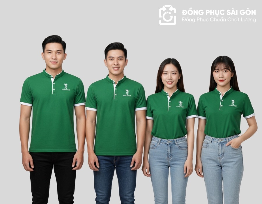 ao thun đồng phục cổ tàu sang trọng