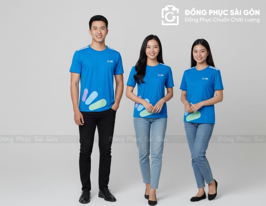 áo thun đồng phục cổ tròn mb bank