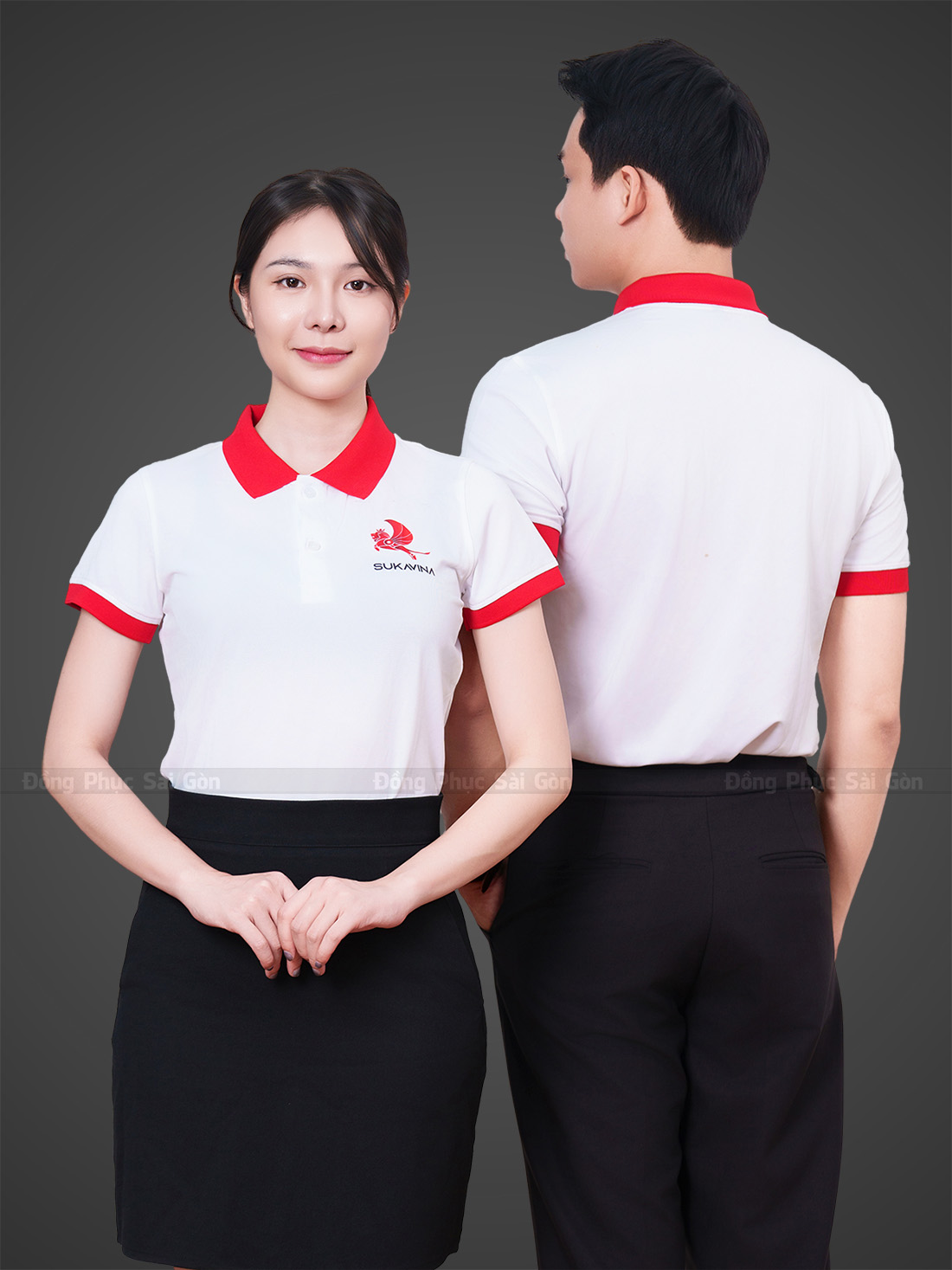 mẫu đồng phục áo thun cổ trụ có sẵn