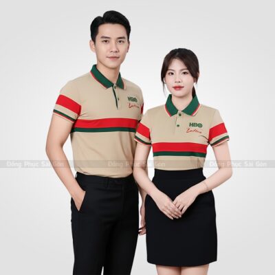 Áo đồng phục công ty nam nữ phối nhiều màu 1