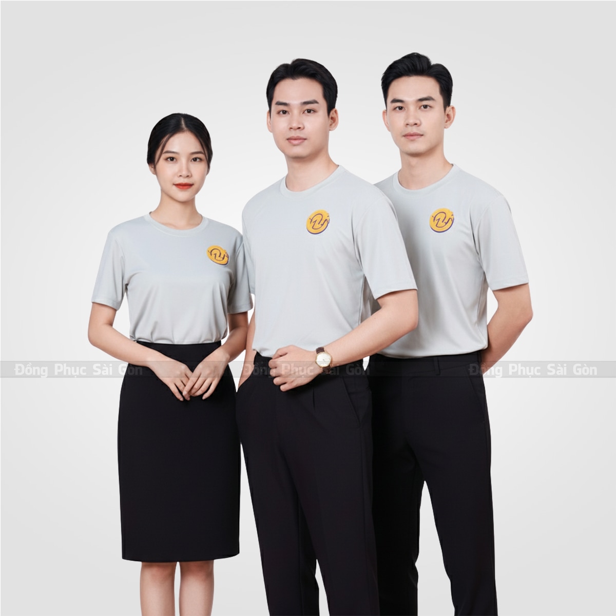 Áo thun đồng phục công ty màu xám nhạt CTA250017 2