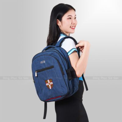 Balo học sinh đa năng logo ICS thêu cao cấp 4