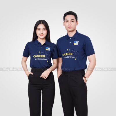 Mẫu áo đồng phục công ty in slogan Career Connections 2
