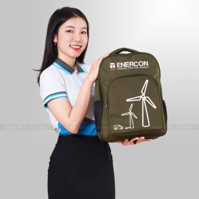 May balo quảng cáo Enercon nhỏ gọn logo in 2 vị trí 1