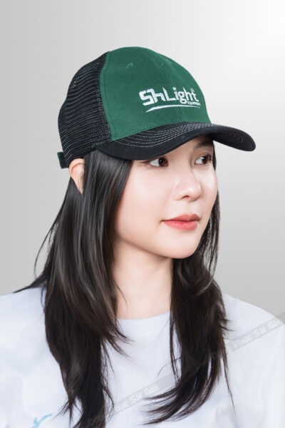 May nón kết phối lưới đen logo SHLIGHT thêu bền đẹp 4