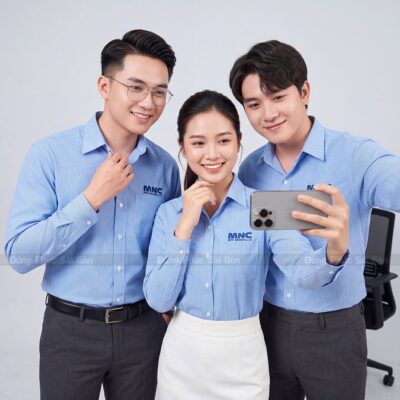 Mẫu áo đồng phục sơ mi cao cấp MNC 7