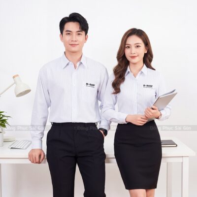 Mẫu đồng phục áo sơ mi in logo giá rẻ D-BASF 5