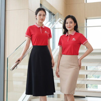 Áo đồng phục polo Unilux màu đỏ chất vải cao cấp 1