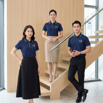 Áo polo đồng phục công ty Nam Hải màu xanh navy 1