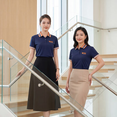 Áo thun đồng phục polo BMC màu xanh navy 1