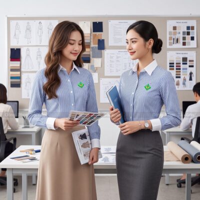 Đồng phục công sở đẹp phối kiểu hiện đại 1