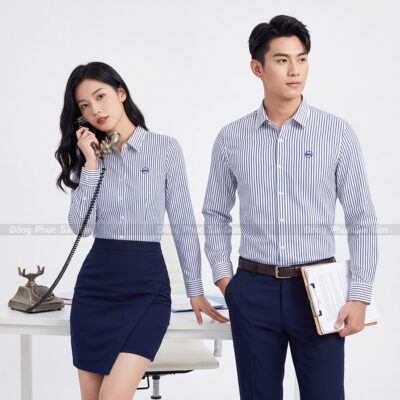 Đồng phục nam nữ công sở chất vải bền đẹp 1
