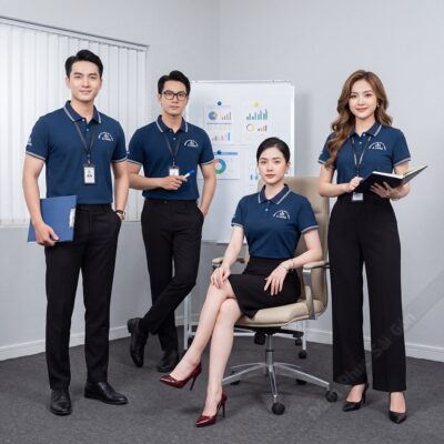 May đồng phục công ty giá rẻ màu xanh navy 8