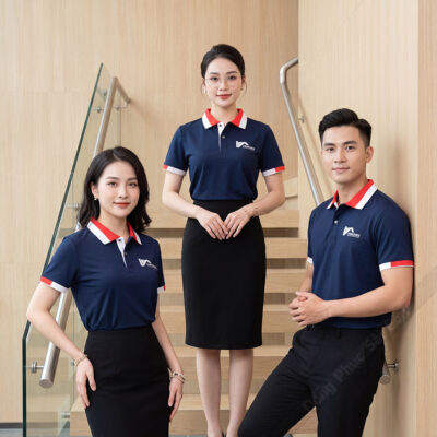 Polo đồng phục Vinhome màu xanh navy sang trọng 1