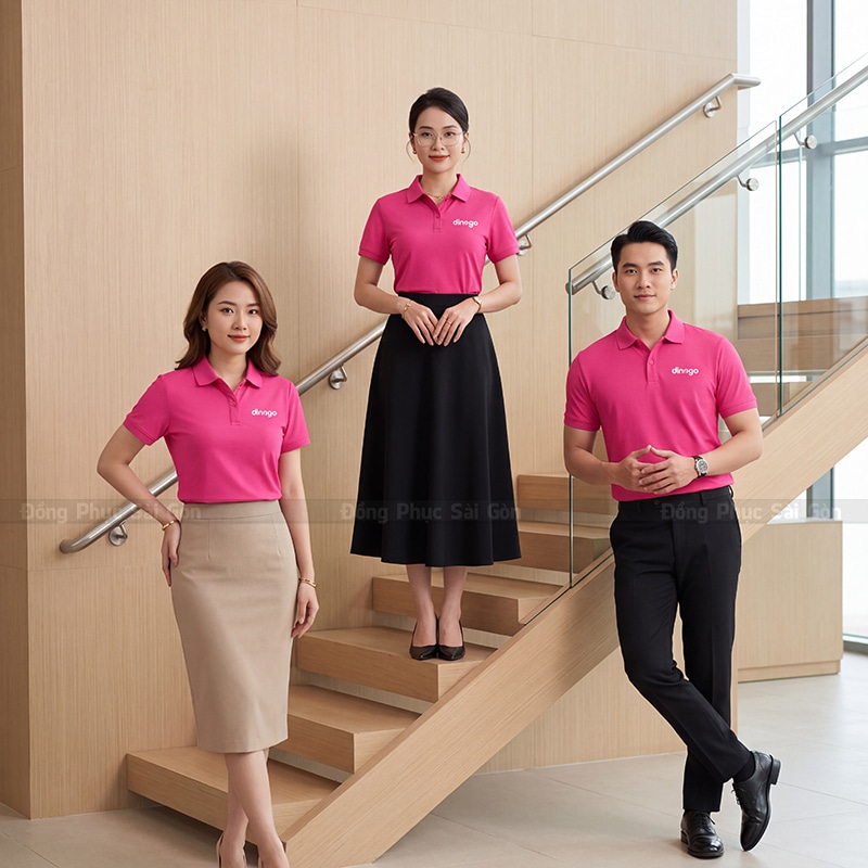 Áo polo có sẵn màu hồng sen giá xưởng 3