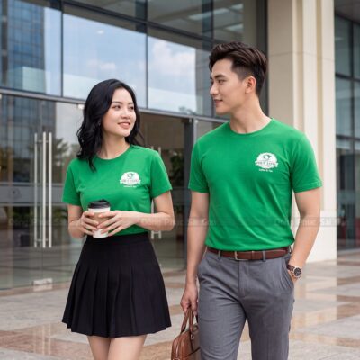 Áo cổ tròn có sẵn màu xanh lá phù hợp các sự kiện 3