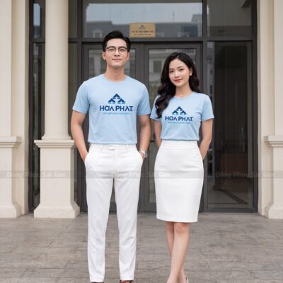 Áo cổ tròn may sẵn giá rẻ phù hợp nhiều ngành nghề 1