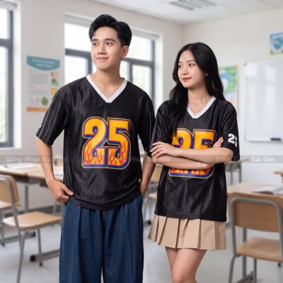Áo phông đồng phục lớp đẹp màu đen 6