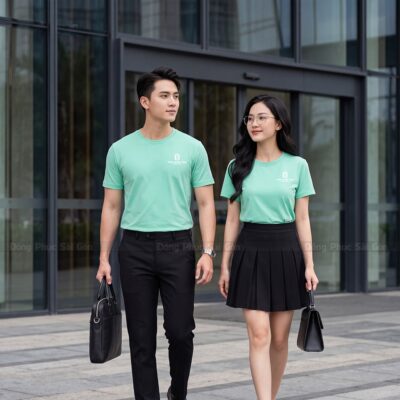 Áo thun cổ tròn có sẵn màu xanh ngọc 2