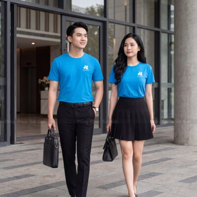 Đồng phục cổ tròn có sẵn phù hợp hoạt động tập thể 2