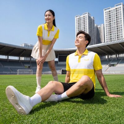 Mẫu áo phông đồng phục công ty in logo thương hiệu 2