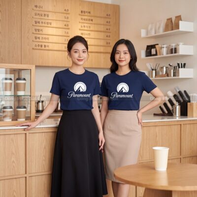 Áo cổ tròn đồng phục may sẵn vải Cotton 4 chiều chống xù lông 5