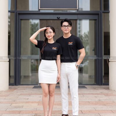 Áo cổ tròn may sẵn màu đen tuyền sang trọng 4