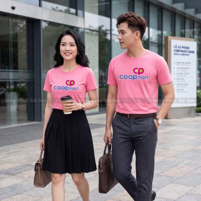 Áo cổ tròn may sẵn màu hồng nhạt vải Sufa đẹp 5