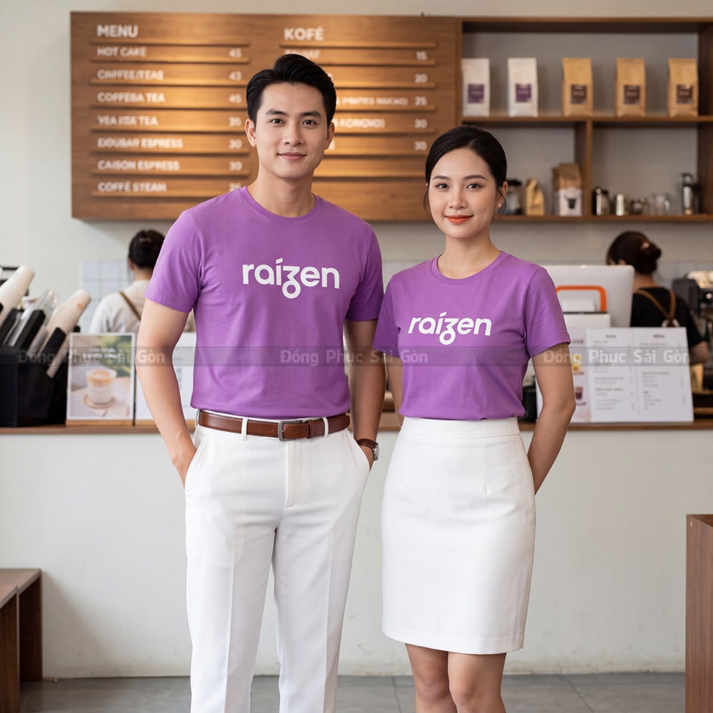 Áo cổ tròn may sẵn màu tím sản xuất số lượng nhiều 2