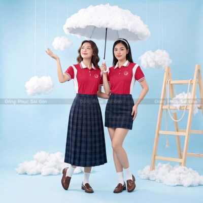 Áo đồng phục công ty đẹp màu đỏ cao cấp 4