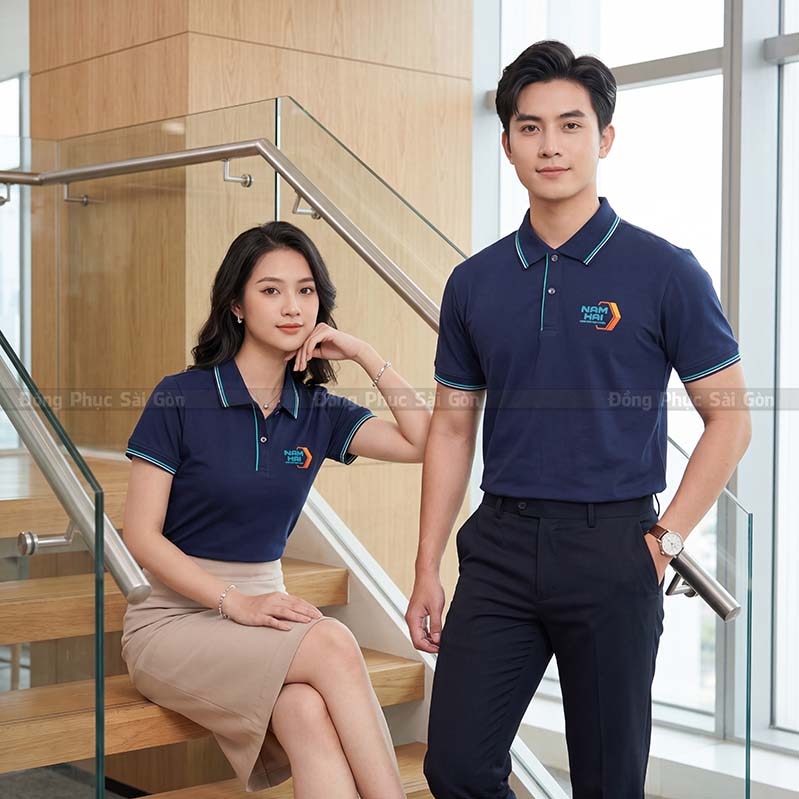 Áo đồng phục công ty tại hà nội in thêu logo theo yêu cầu 3