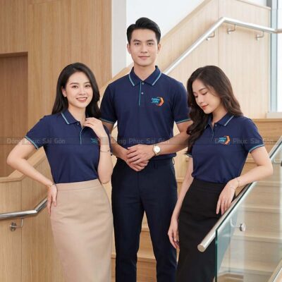 Áo đồng phục công ty tại hà nội in thêu logo theo yêu cầu 4