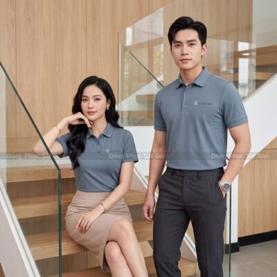 Áo đồng phục polo có sẵn màu xám ghi PL01036 1