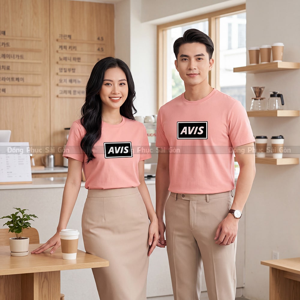 Áo thun cổ tròn may sẵn màu hồng dễ phối đồ CTS02007 1