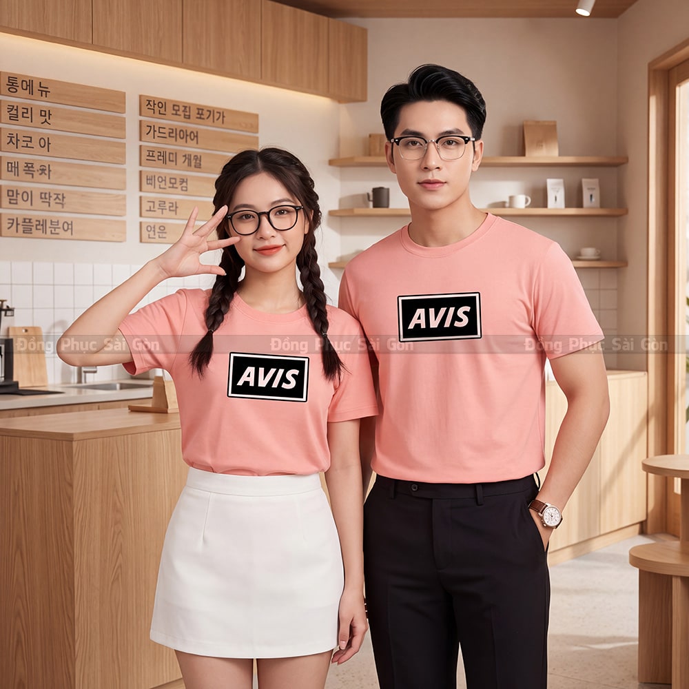 Áo thun cổ tròn may sẵn màu hồng dễ phối đồ CTS02007 3