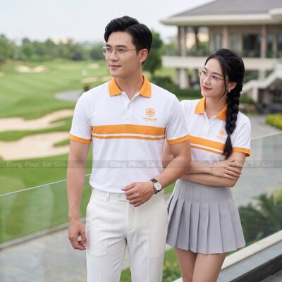 Áo thun đồng phục có cổ may theo yêu cầu 2