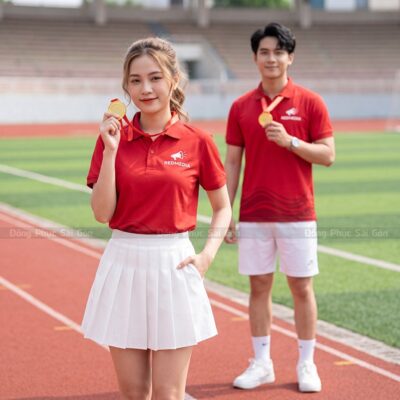 Áo thun đồng phục đẹp màu đỏ cao cấp 3