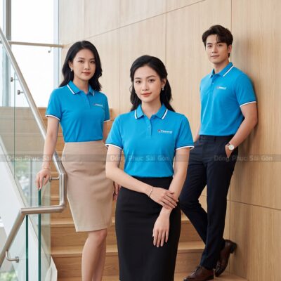 Áo thun polo cổ trụ đồng phục có sẵn thoáng khí PL04012 5