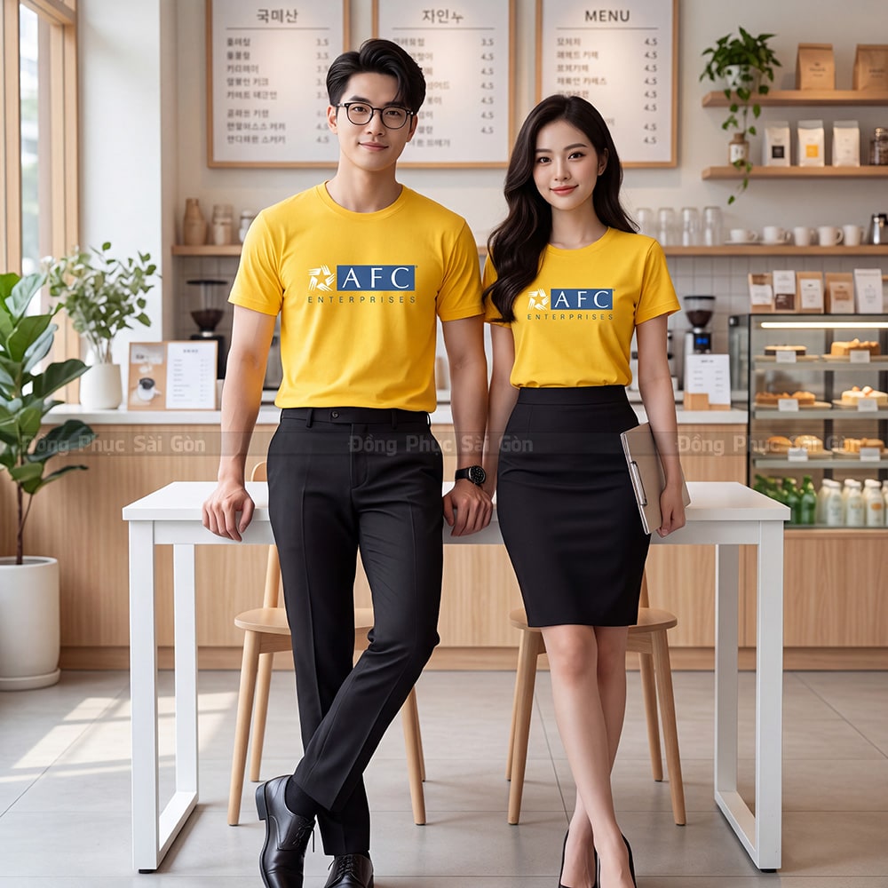 Đồng phục áo thun cổ tròn may sẵn giá rẻ xưởng may uy tín 4
