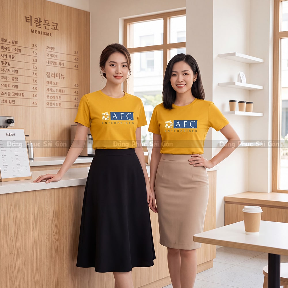 Đồng phục áo thun cổ tròn may sẵn giá rẻ xưởng may uy tín 5