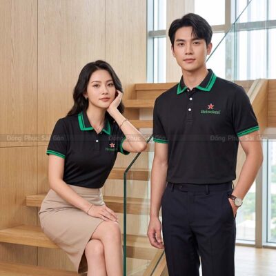 Mẫu áo đồng phục công ty màu đen trẻ trung 2