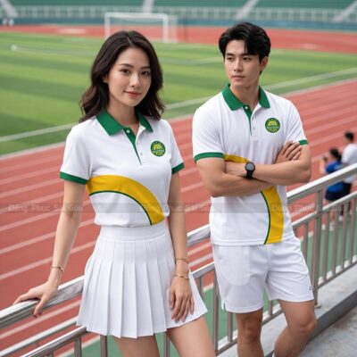 Mẫu áo thun đồng phục cty màu trắng năng động 1
