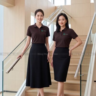 May áo polo theo yêu cầu may sẵn màu nâu 6