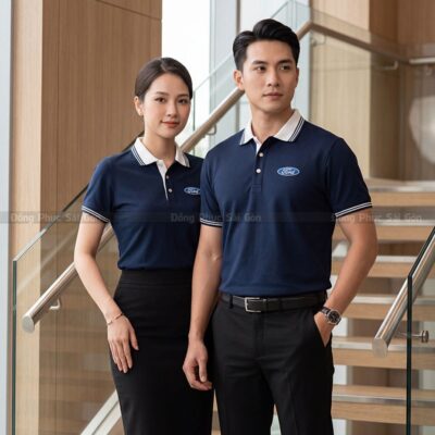 Thiết kế đồng phục polo màu xanh navy chuyên nghiệp 4