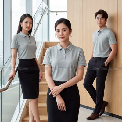 Xưởng may áo thun polo nam nữ giá rẻ có sẵn PL02040 7