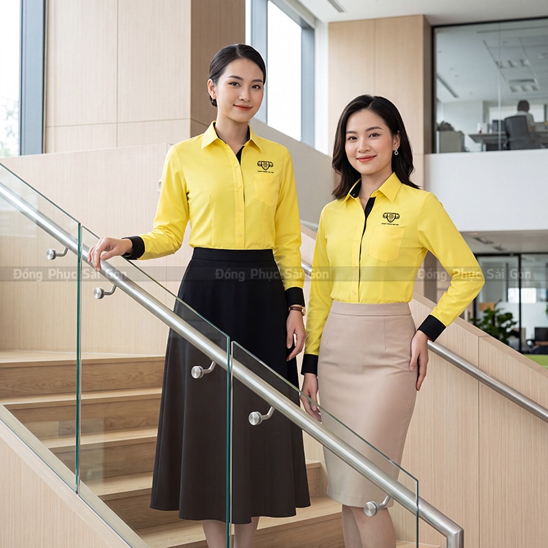 Áo đồng phục công ty sơ mi form chuẩn ít nhăn 2