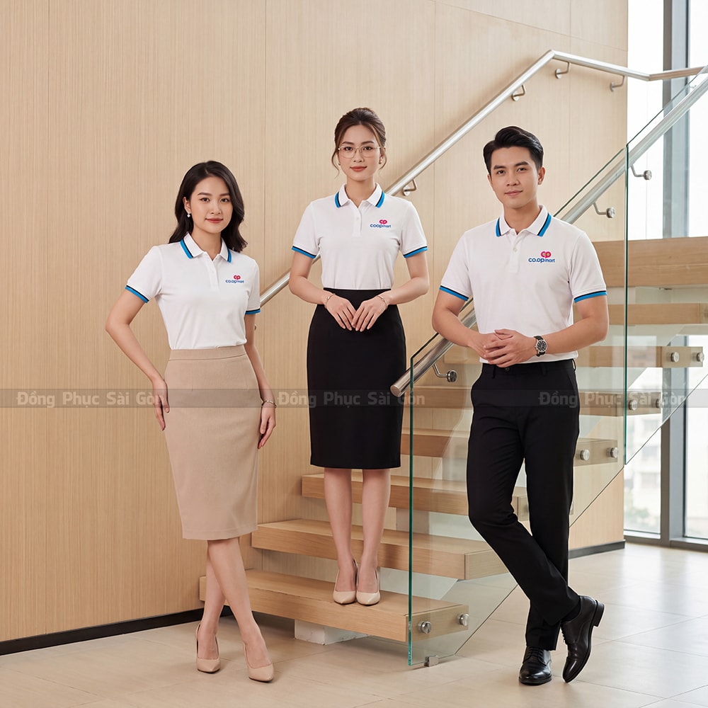 Áo polo đồng phục cao cấp may sẵn form chuẩn 1