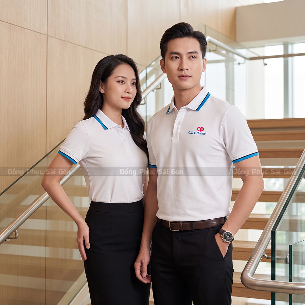 Áo polo đồng phục cao cấp may sẵn form chuẩn 5