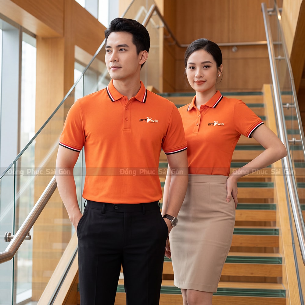 Áo polo ngắn tay đồng phục may sẵn trẻ trung 2